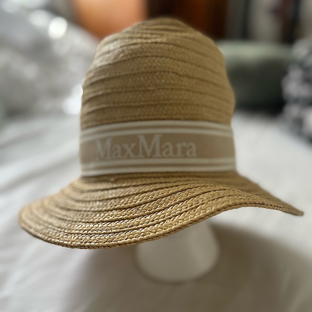 MaxMara Beige Chiffon Hat